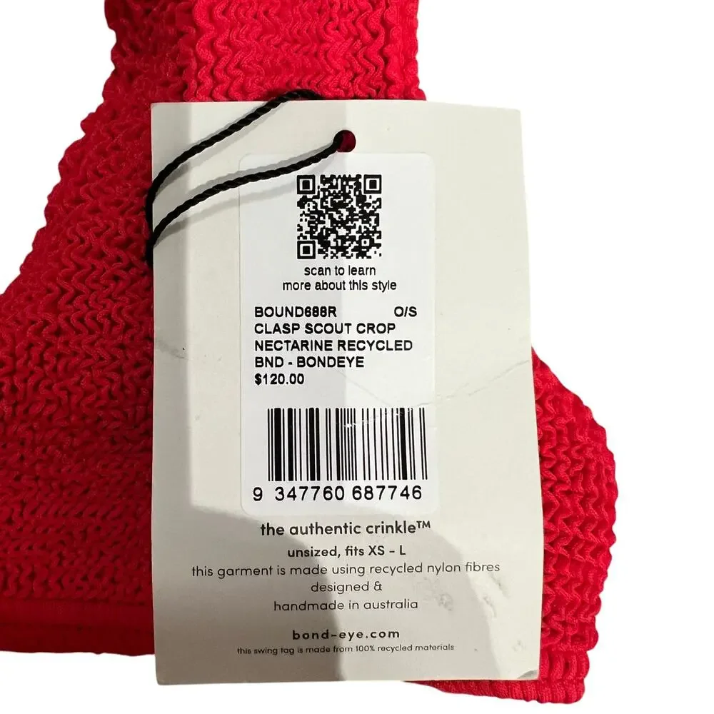 bond-eye clasp scout crop nectarine top NWT OS